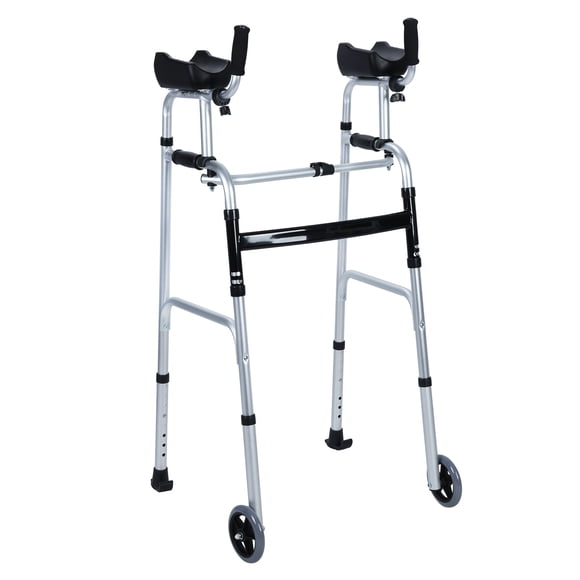 Déambulateur Vertical Pliable / Soutien des Bras et Cadre Robuste / Aide à la Mobilité pour Aînés