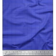 thumbnail image 1 of Soimoi Blue Rayon Crepe Fabric Geometric Check Printed Fabric 1 Yard 46 Inch Wide, 1 of 3