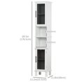 thumbnail image 3 of HOMCOM Tall Bathroom Storage Cabinet Free Standing Tower w/ Doors Shelves, 3 of 10