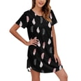 thumbnail image 1 of Ketyyh-chn99 Ensemble de Pyjama pour Femme Chemise de Nuit à Manches Courtes Imprimée Col Rond Mignonne Nuisette Confortable Robe de Nuit Noir,G, 1 of 5
