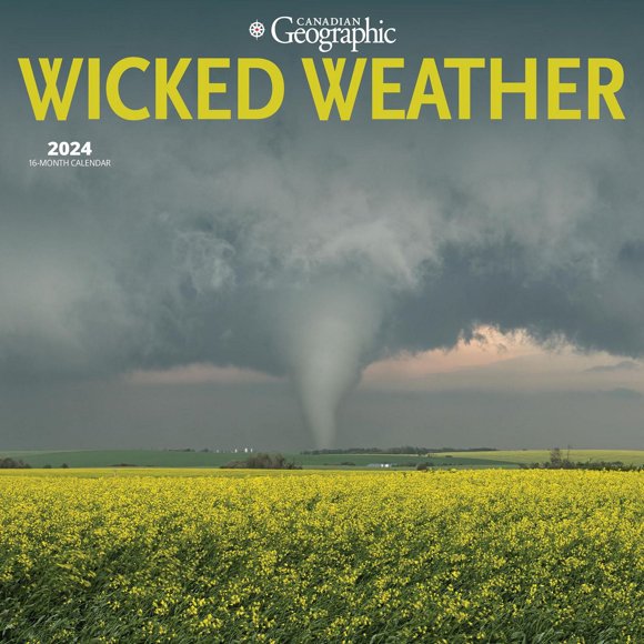 Wyman Publishing Canadian Geographic Wicked Weather 2024 12x24 Inch Square Wall Calendar, 9781525611438