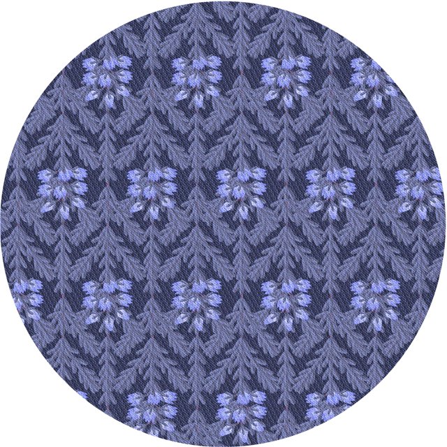 Ahgly Company Machine Washable Indoor Round Transitional Blue Area Rugs, 6' Round
