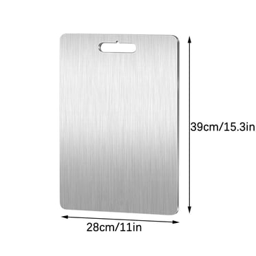 Meitianfacai Titanium Cutting Board - Stainless Steel Cutting Board For Kitchen 304 Chopping Board Food-Grade For Meat Fruit Vegetables Dishwasher Safe Can Be Hung