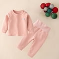 thumbnail image 2 of vdgthytj Toddler Baby Baby Girl Fall Clothes Ribbed Crewneck Long Sleeve Tops and High Waisted 2 Piece Matching Outfit, 2 of 5