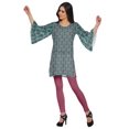 thumbnail image 3 of Moomaya Kurtis Courtes en Poly-Crêpe pour Femmes, Robe à Manches Kimono Imprimée, Haut Indien, 3 of 5