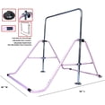 thumbnail image 2 of GymPro Barre de Gymnastique Junior Entraînement Barre Horizontale Hauteur Réglable Pliable Robuste Sécuritaire Barre Kip Jungle Gym Barres de Singe Tour d'Escalade Rose, 2 of 7