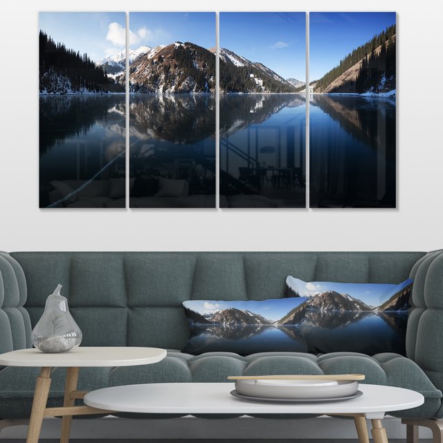Pano de Lac de Montagne Frozen - Impression d'Art sur Toile Paysage