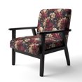 thumbnail image 3 of Designart « Grand Regency Damask I » Fauteuil d'Appoint Rembourré à Motif Floral Rouge - Fauteuil de Style Champêtre pour Salon, 3 of 7