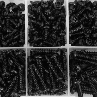 Vis Vis Taraudage Vis Tête de Poêle Vis 450 Pcs Noir M3 Tête de Poêle Auto-Taraudage Ensemble de Vis Assortiment Kit