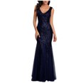 thumbnail image 1 of Pompotops Women's Sequins Slim Fit Fishtail Dress Evening Dress Dress, 1 of 3