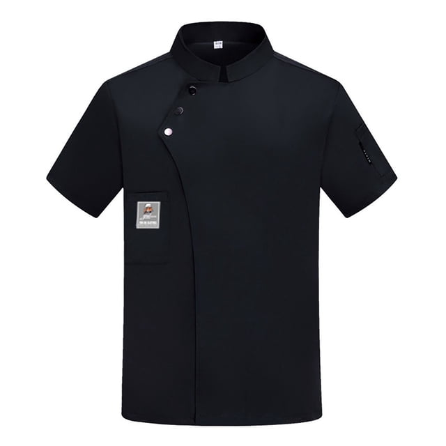 Men's Cardigan Unisex Chef Coat Jacket for Cooking Restaurant Work Kitchen Apparel Tops