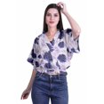 thumbnail image 2 of Moomaya Hauts Cache-Cœur pour Femmes Imprimés Taille Élastique Manches Boxy Blouse Cache-Cœur Décontractée, 2 of 4