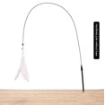thumbnail image 1 of Pets Cat Toy Cat Teaser Stick With Bell Extended Rod Suction Cup Self High And Durable Bite Teaser Tool Replaceable Feather Head Type A -White, 1 of 6