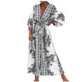 thumbnail image 2 of Soldes! Cameland Robe Cheville à Manches Longues Imprimée à Col en V pour Femmes, 2 of 6