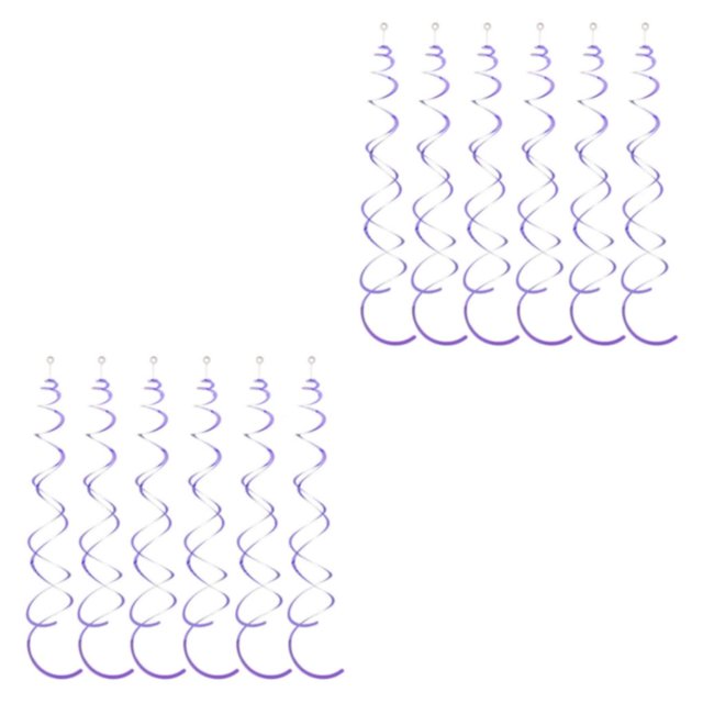 mmirethe 6pack/lot Swirl Pendant For Graduation Celebration Exquisite Craft Wide Application Birthday Star Spiral Pendant PVC Purple 2Set