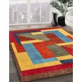 thumbnail image 2 of Ahgly Company Tapis d'Intérieur Carrés Abstraits Rouges Abstraits pour Aire, 4 Pieds Carré, 2 of 6