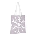thumbnail image 3 of YFYANG Reusable Cotton Canvas Tote Shopping Bag, Grey Snowflake Pattern Washable Portable Grocery Bag for Daily Travel, 3 of 6