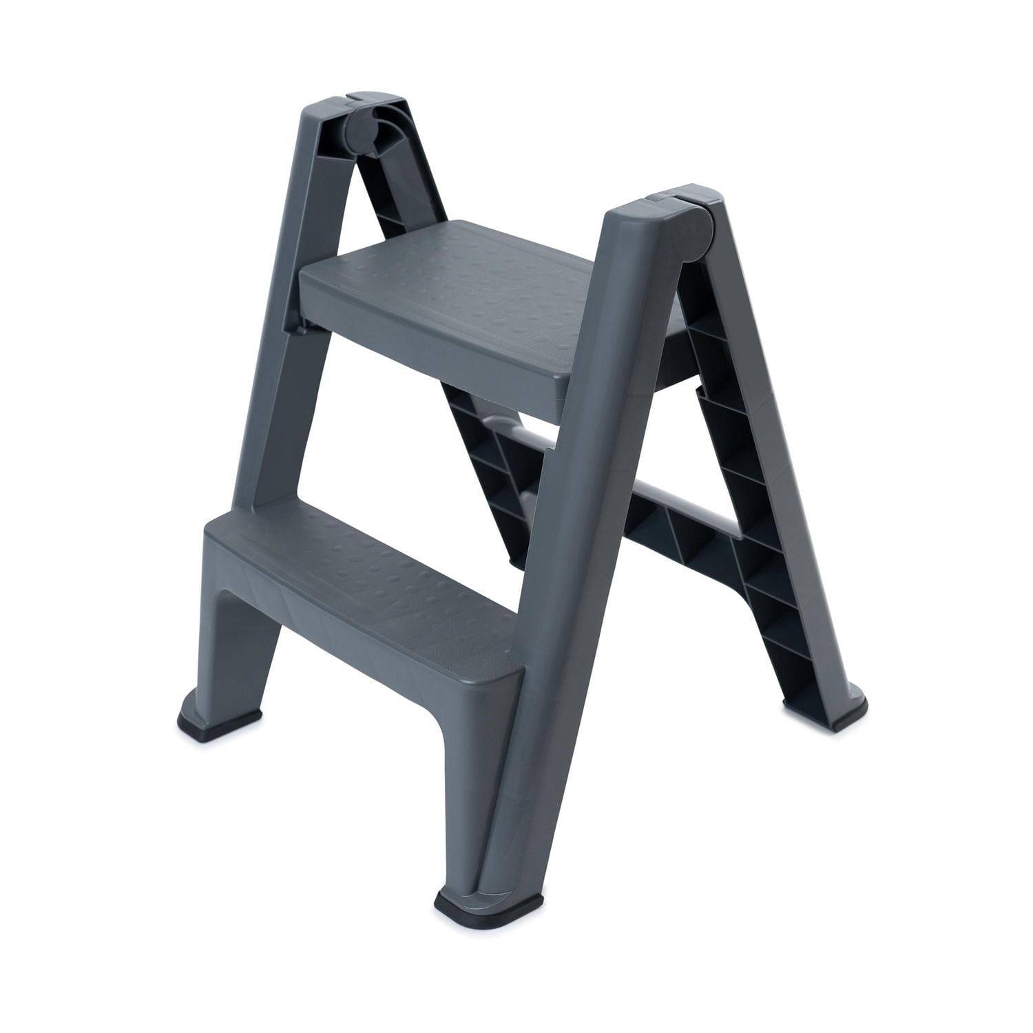 Mistral® Plastic Folding 2-Step Stool Grey