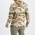 thumbnail image 4 of DDAPJ pyju Men's Sun Protection Hoodie Shirts Camo Hooded T-shirt UPF 50+ Long Sleeve Rash Guard Performance Athletic Running Hiking Shirts Limited Time Deals Khaki XXL, 4 of 5