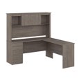 thumbnail image 1 of Bestar Logan 65W L Shaped Desk with Hutch in silver maple, 1 of 4