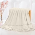 thumbnail image 2 of Yhmxh Bedding Colour Lace Side 3 Piece Soft Absorbent Embroidered Gift Towel Bath Towel Skin-friendly Throw Blanket Machine Washable Microfiber Bed Sheet Set, 2 of 6