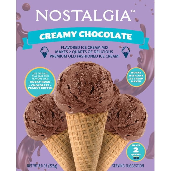 Nostalgia 2-Quart Premium Ice Cream Mix Pouch, Chocolate