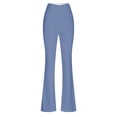 thumbnail image 4 of LOVZFMLL Women's Pants, Solid Color Tight Fitting Hip Shaping Flared Yoga Pants Blue, XL, 4 of 4
