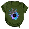 thumbnail image 4 of XZNGL Chemises pour Femmes Chemise à Manches Longues Femme Décontractée Impression de Lettres Manches Courtes Col Rond T-Shirt Ample Blouse Hauts, 4 of 7