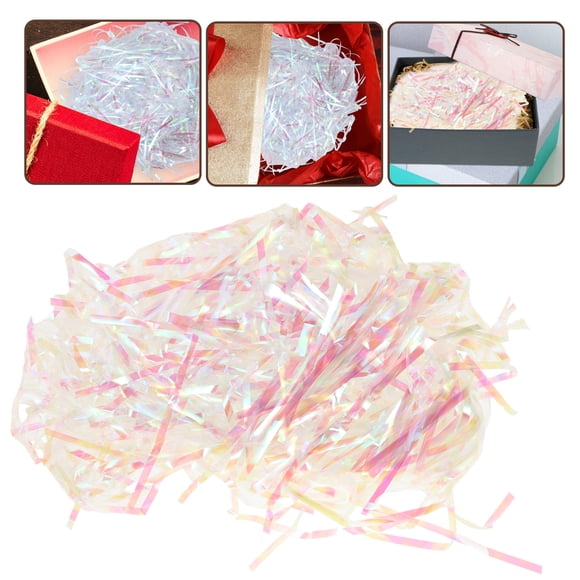 Raindrops Decorative Cut Paper Shred Filler with Transparent Lafite Grass Paper for Packaging