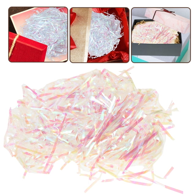 Raindrops Decorative Cut Paper Shred Filler with Transparent Lafite Grass Paper for Packaging