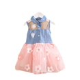 thumbnail image 1 of Été Enfants Bébé Fille Tenues Denim Sans Manches Tutu Robe Bambin Filles Partie Fleur Tulle Taille Robes 2-8 Ans, 1 of 9