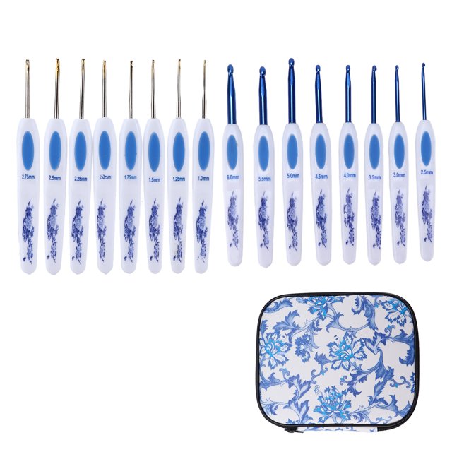 Ergonomic Crochet Hooks, Ergonomic Design Handle Not Easily Break Knitting Tool Set For Knitting Beginners For Knitting Enthusiasts Blue