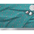 thumbnail image 2 of Soimoi Tissu en Poly Georgette Vert Imprimé Étoile Rouge et Bleu au Mètre 52 Pouces de Large, 2 of 3