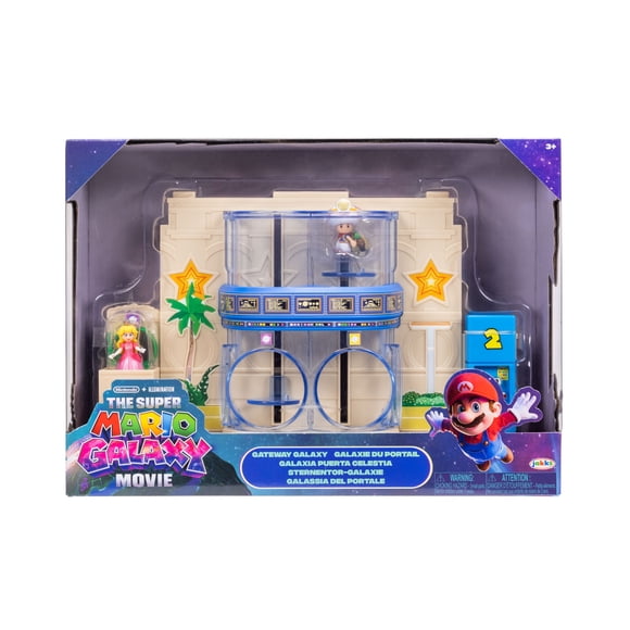 Super Mario Galaxy, Le Film – Diorama - Diorama Gateway Galaxy avec figurines de 1,5 pouces de Princesse Peach et du Capitaine Toad exclusif