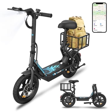 Gyrocopters Zeno 2.0 Trottinette Électrique / Vitesse Maximale de 32 km/h / Autonomie jusqu'à 40 km / Homologuée UL2272 / Moteur de 500 W (Puissance de Pointe) / Siège Amortissant et Ajustable / GPS Antivol / Pneus Tout-Terrain de 14”