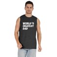 thumbnail image 1 of Inkmeso Printed Graphic World Okayest Dad€ T-Shirt For Mens Best Daddy Ever Gift T-Shirt, 1 of 7