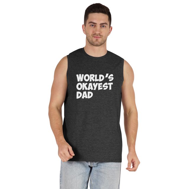 Inkmeso Printed Graphic World Okayest Dad€ T-Shirt For Mens Best Daddy Ever Gift T-Shirt