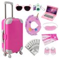 thumbnail image 1 of Doll Travel Kit Realistic Decorative Cute Doll Suitcase Set Doll Accessories Set, 1 of 8