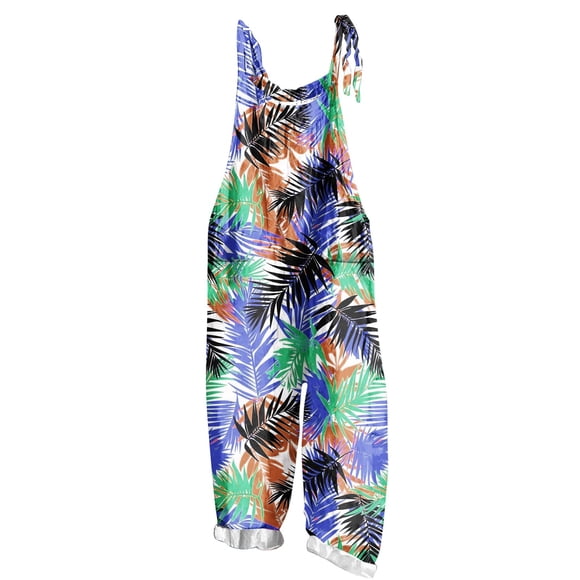 Casual Jumpsuits for Women Sleeveless Jumpsuits for Women Womens Independence Day Print Sleeveless Two-Pocket Casual Bib Jumpsuit