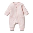 thumbnail image 1 of Wilson+Frenchy Organic Quilted Growsuit - Pink (6-12 Months), 1 of 4
