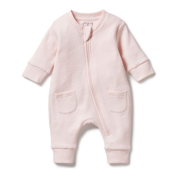 Wilson+Frenchy Growsuit Matelassé Biologique - Rose (12-18 Mois)