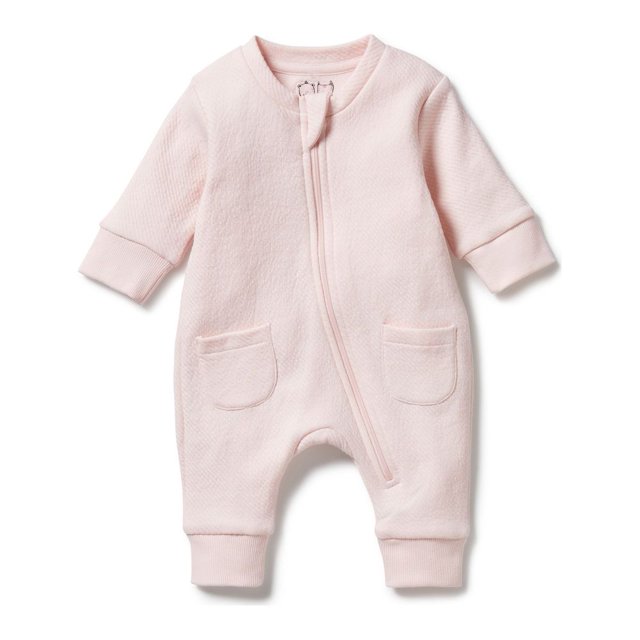 Wilson+Frenchy Organic Quilted Growsuit - Pink (6-12 Months)