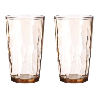 Unique Bargains 17oz Acrylic Drinking Glasses, 2Pack Plastic Reusable Tumblers Drinkware for Home Outdoors, Teal