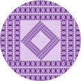 thumbnail image 1 of Ahgly Tapis Rond Lavable en Machine Intérieur Transitionnel Fleur Rose, 7 Pieds Rond, 1 of 7