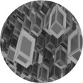 thumbnail image 1 of Ahgly Tapis Rond Lavable en Machine Intérieur Transitionnel Gris Foncé Noir, 6 Pieds Rond, 1 of 7