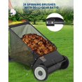 thumbnail image 4 of Edtara Heavy Duty Push Lawn Sweeper, Efficient Yard Cleanup Tool With Adjustable Height, Large Capacity Bag, 4-Spinning Brush System, Sturdy Steel Frame for Garden, Lawn and Grass, 4 of 7