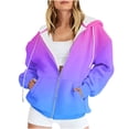 thumbnail image 1 of Lolmot Veste Chandail à Capuche à Manches Longues Zippée Imprimée Décontractée pour Femme, 1 of 6