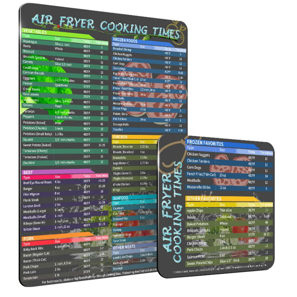 Air Fryer Accessories Magnetic Air Fryer Accessories Sheet Air Fryer Cooking Time Chart