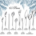 thumbnail image 2 of Mirdinner Ensemble de 65 Pcs de Couverts avec Ensemble de Service pour 12, Ensemble de Coutellerie en Acier Inoxydable Contient 5 Pcs d'Ensemble de Service, pour la Maison, le Restaurant Ou les Fêtes, Va au Lave-Vaisselle, 2 of 6