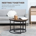 thumbnail image 4 of HOMCOM Round Coffee Table Set of 2 Nesting Tables with Metal Frame, Brown, 4 of 10